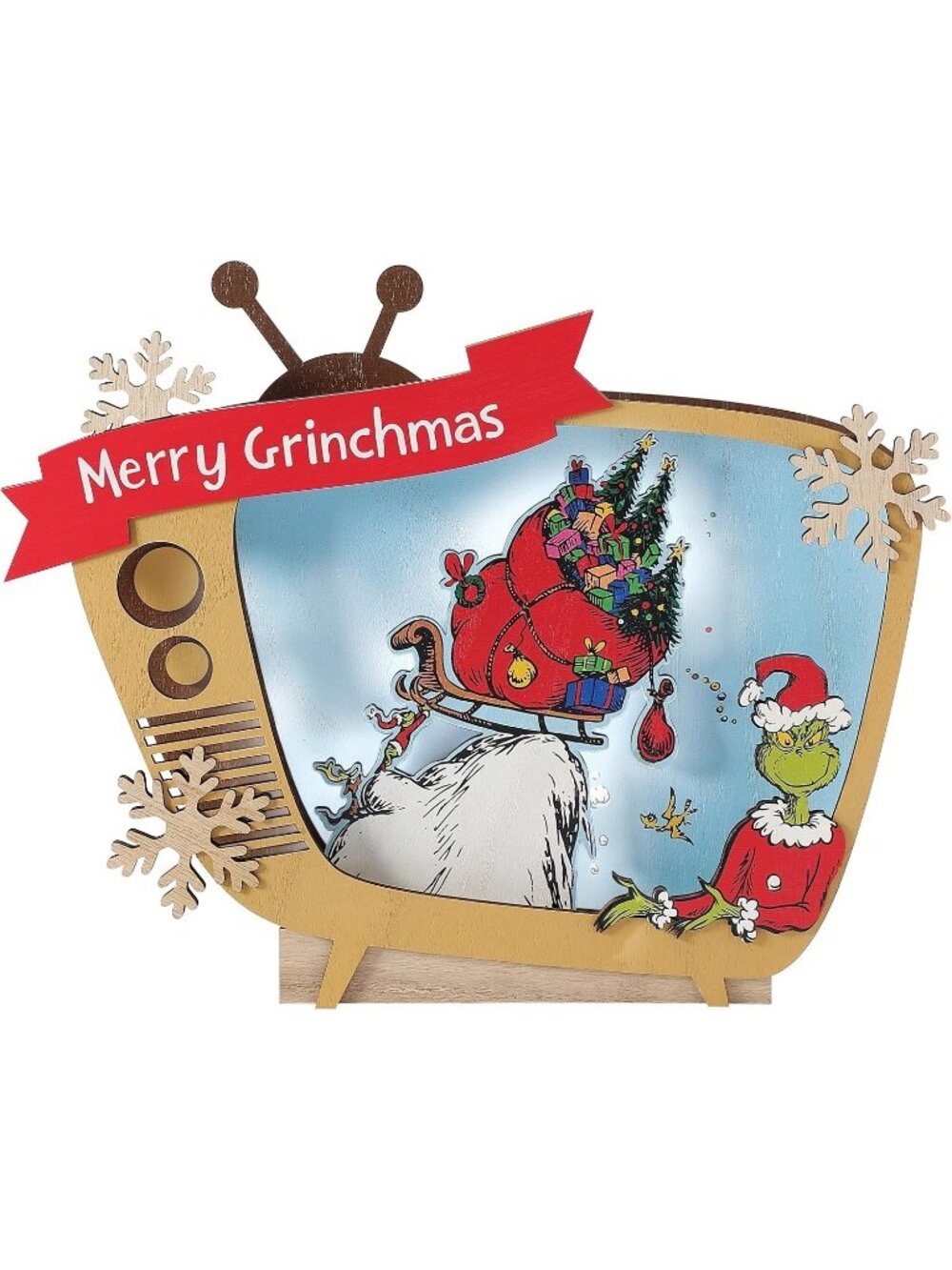 Department 56 Dr. Seuss Grinch Dr. Seuss Merry Grinchmas TV Lit Table Decor NEW
